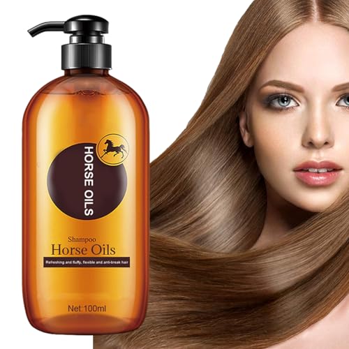 Pferdeöl-Haarpflegeshampoo - Flauschiges Haar und geschmeidiges Pferdeöl-Haarpflegeshampoo - 100 ml Anti-Haarausfall- und Nachwuchs-Shampoo zur Bekämpfung von Öl Layue von layue