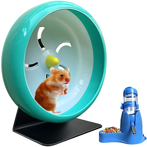 Hamsterrad, geräuschloses Hamsterrad, leiser Spinner, leises Hamsterrad, super-leises Hamster-Trainingsrad, verstellbarer Ständer, kleines Haustier, 17.8 cm (Blau) E D) von lazYYzal