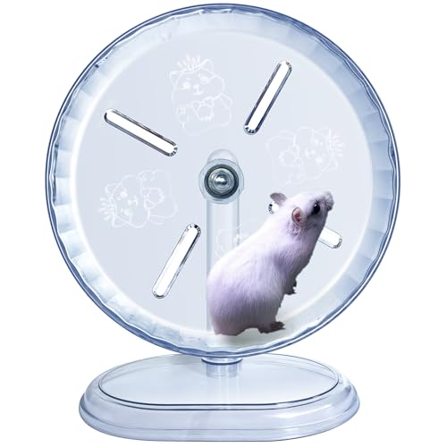 lazYYzal Leises Hamsterrad, Super-Silent Hamster Laufräder Zubehör, Leise Laufräder, Verstellbarer Ständer für Hamster, Mäuse oder andere Kleintiere (Weiß, φ 8,3 Zoll) von lazYYzal