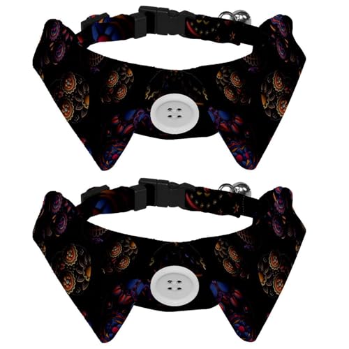 2 x Hundehalsband mit Fliege und Glöckchen, Suger Totenkopf, bunt, schwarz, verstellbares Revers-Design, Katzenfliege, Halsband für kleine Haustiere 2 x Hundehalsband mit Fliege und Glöckchen, Suger Totenkopf, bunt, schwarz, verstellbares Revers-Design, Katzenfliege, Halsband für kleine Haustiere von lcndlsoe