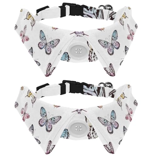 Beautifyl Hundehalsband mit Fliege und Glöckchen, verstellbares Revers-Design, Katzenfliege, Halsband für kleine Haustiere, 2 Stück Beautifyl Hundehalsband mit Fliege und Glöckchen, verstellbares Revers-Design, Katzenfliege, Halsband für kleine Haustiere, 2 Stück von lcndlsoe