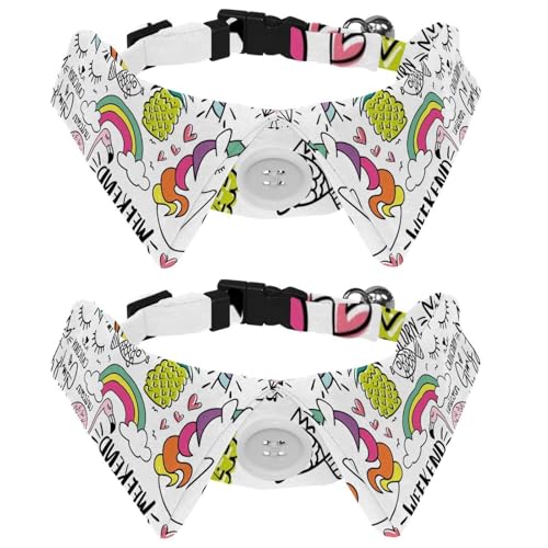 Hundehalsband mit Fliege, verstellbar, formelles Smokinghalsband mit abnehmbarem Hemdkragen, Katzenhalsbänder für kleine Haustiere, Einhorn, Ananas, Kaktus, Regenbogenfarben, buntes Muster Hundehalsband mit Fliege, verstellbar, formelles Smokinghalsband mit abnehmbarem Hemdkragen, Katzenhalsbänder für kleine Haustiere, Einhorn, Ananas, Kaktus, Regenbogenfarben, buntes Muster von lcndlsoe