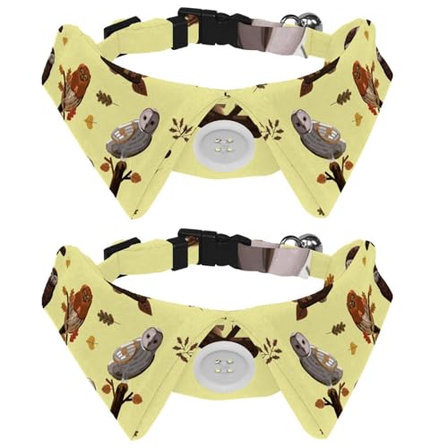 Hundehalsband mit Fliege, verstellbar, formelles Smokinghalsband mit abnehmbarem Hemdkragen, Katzenhalsbänder für kleine Haustiere, Eulen, Tiermuster, leuchtend bunt Hundehalsband mit Fliege, verstellbar, formelles Smokinghalsband mit abnehmbarem Hemdkragen, Katzenhalsbänder für kleine Haustiere, Eulen, Tiermuster, leuchtend bunt von lcndlsoe