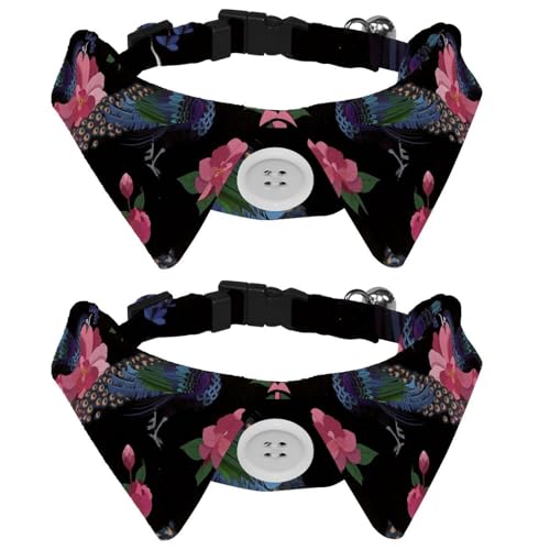 Hundehalsband mit Fliege, verstellbar, formelles Smokinghalsband mit abnehmbarem Hemdkragen, Katzenhalsbänder für kleine Haustiere, Pfau, bunte Blumen, Rosa Hundehalsband mit Fliege, verstellbar, formelles Smokinghalsband mit abnehmbarem Hemdkragen, Katzenhalsbänder für kleine Haustiere, Pfau, bunte Blumen, Rosa von lcndlsoe
