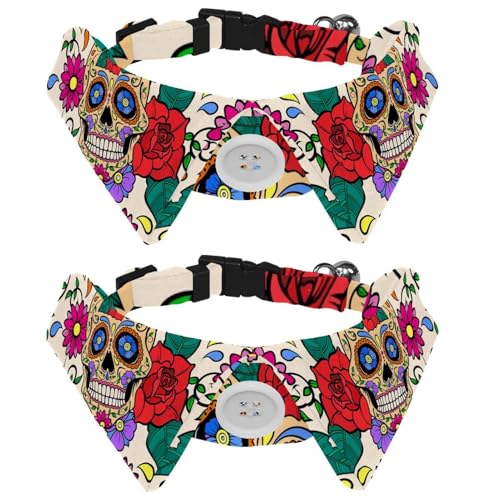 Hundehalsband mit Fliege, verstellbar, formelles Smokinghalsband mit abnehmbarem Hemdkragen, Katzenhalsbänder für kleine Haustiere, Suger Skull Colorful Floral Rose Hundehalsband mit Fliege, verstellbar, formelles Smokinghalsband mit abnehmbarem Hemdkragen, Katzenhalsbänder für kleine Haustiere, Suger Skull Colorful Floral Rose von lcndlsoe