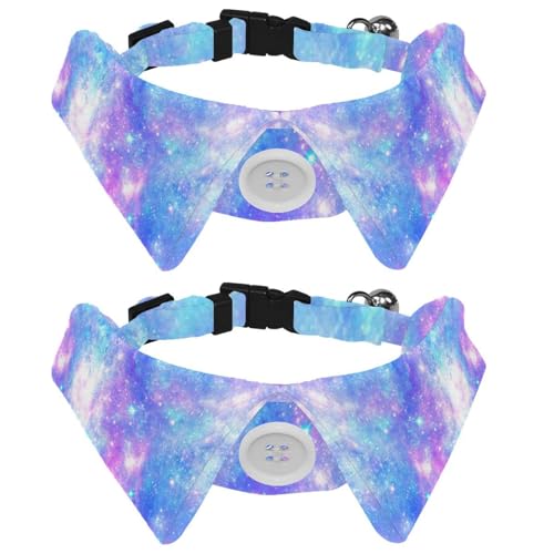 Hundehalsband mit Fliege, verstellbar, formelles Smokinghalsband mit abnehmbarem Hemdkragen, Katzenhalsband für kleine Haustiere, Galaxie, bunt, Regenbogenblau, Rosa Hundehalsband mit Fliege, verstellbar, formelles Smokinghalsband mit abnehmbarem Hemdkragen, Katzenhalsband für kleine Haustiere, Galaxie, bunt, Regenbogenblau, Rosa von lcndlsoe