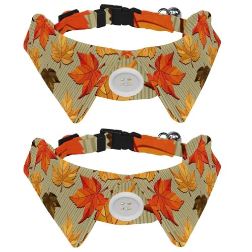 Hundehalsband mit Fliege, verstellbares formelles Smokinghalsband mit abnehmbarem Hemdkragen, Katzenhalsbänder für kleine Haustiere, Ahornblätter, Herbstgelb Hundehalsband mit Fliege, verstellbares formelles Smokinghalsband mit abnehmbarem Hemdkragen, Katzenhalsbänder für kleine Haustiere, Ahornblätter, Herbstgelb von lcndlsoe