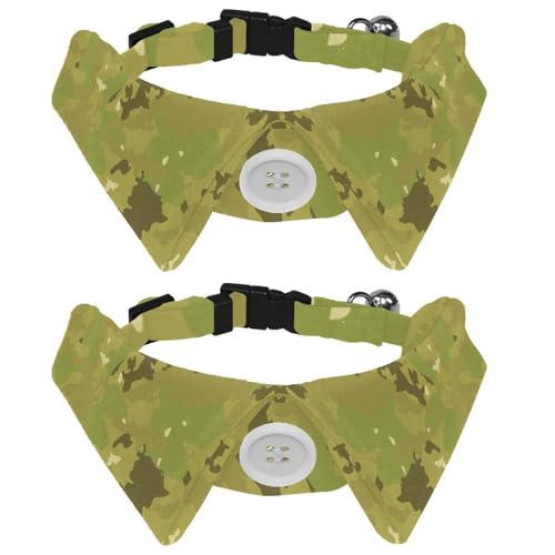 Hundehalsband mit Fliege, verstellbares formelles Smokinghalsband mit abnehmbarem Hemdkragen, Katzenhalsbänder für kleine Haustiere, Camouflage, Armee, Militärmuster von lcndlsoe