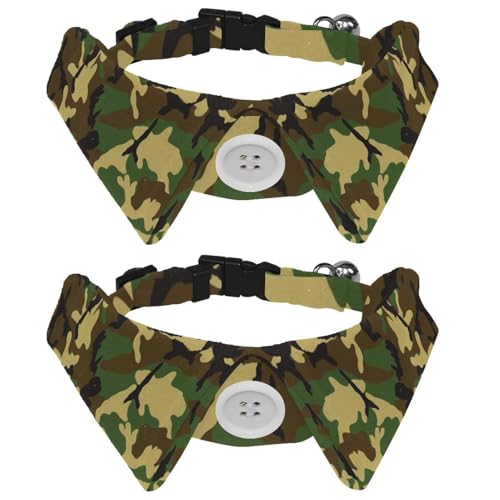 Hundehalsband mit Fliege, verstellbares formelles Smokinghalsband mit abnehmbarem Hemdkragen, Katzenhalsbänder für kleine Haustiere, Camouflage, Grün, Gelb Hundehalsband mit Fliege, verstellbares formelles Smokinghalsband mit abnehmbarem Hemdkragen, Katzenhalsbänder für kleine Haustiere, Camouflage, Grün, Gelb von lcndlsoe