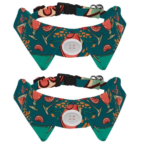 Hundehalsband mit Fliege, verstellbares formelles Smokinghalsband mit abnehmbarem Hemdkragen, Katzenhalsbänder für kleine Haustiere, Cocktail-Blumen und Spritzer, Sommermuster Hundehalsband mit Fliege, verstellbares formelles Smokinghalsband mit abnehmbarem Hemdkragen, Katzenhalsbänder für kleine Haustiere, Cocktail-Blumen und Spritzer, Sommermuster von lcndlsoe