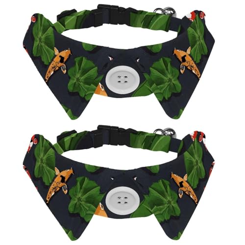 Hundehalsband mit Fliege, verstellbares formelles Smokinghalsband mit abnehmbarem Hemdkragen, Katzenhalsbänder für kleine Haustiere, Fisch-Koi-Lotus-Muster Hundehalsband mit Fliege, verstellbares formelles Smokinghalsband mit abnehmbarem Hemdkragen, Katzenhalsbänder für kleine Haustiere, Fisch-Koi-Lotus-Muster von lcndlsoe