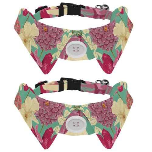 Hundehalsband mit Fliege, verstellbares formelles Smokinghalsband mit abnehmbarem Hemdkragen, Katzenhalsbänder für kleine Haustiere, Frühlingsblume, rosa Blumenmuster Hundehalsband mit Fliege, verstellbares formelles Smokinghalsband mit abnehmbarem Hemdkragen, Katzenhalsbänder für kleine Haustiere, Frühlingsblume, rosa Blumenmuster von lcndlsoe