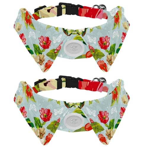 Hundehalsband mit Fliege, verstellbares formelles Smokinghalsband mit abnehmbarem Hemdkragen, Katzenhalsbänder für kleine Haustiere, Frühlingsblumen-Schmetterling Hundehalsband mit Fliege, verstellbares formelles Smokinghalsband mit abnehmbarem Hemdkragen, Katzenhalsbänder für kleine Haustiere, Frühlingsblumen-Schmetterling von lcndlsoe