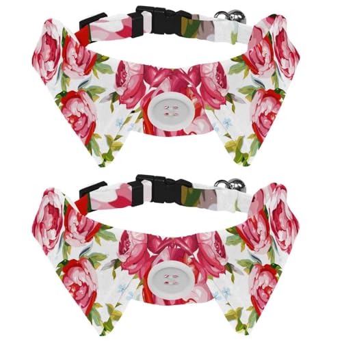 Hundehalsband mit Fliege, verstellbares formelles Smokinghalsband mit abnehmbarem Hemdkragen, Katzenhalsbänder für kleine Haustiere, Frühlingsrosa Rose Blume Hundehalsband mit Fliege, verstellbares formelles Smokinghalsband mit abnehmbarem Hemdkragen, Katzenhalsbänder für kleine Haustiere, Frühlingsrosa Rose Blume von lcndlsoe