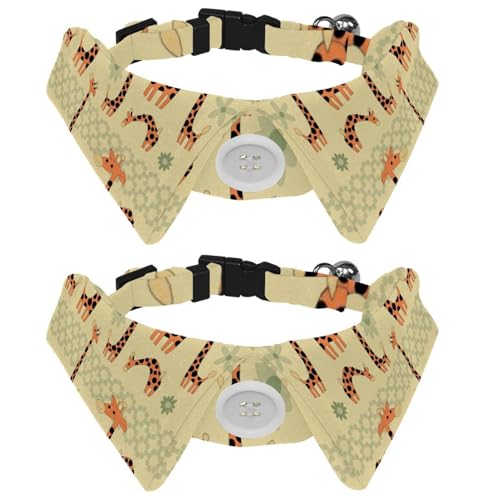 Hundehalsband mit Fliege, verstellbares formelles Smokinghalsband mit abnehmbarem Hemdkragen, Katzenhalsbänder für kleine Haustiere, Giraffe, niedliches Tiermuster Hundehalsband mit Fliege, verstellbares formelles Smokinghalsband mit abnehmbarem Hemdkragen, Katzenhalsbänder für kleine Haustiere, Giraffe, niedliches Tiermuster von lcndlsoe