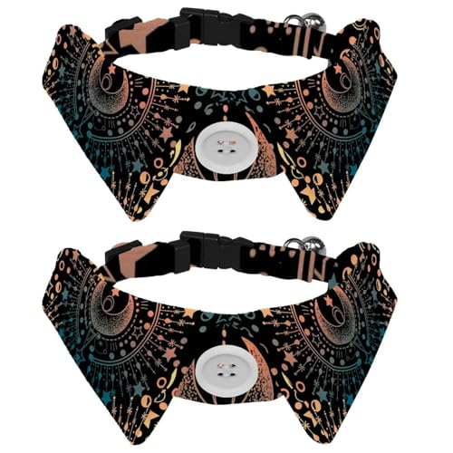 Hundehalsband mit Fliege, verstellbares formelles Smokinghalsband mit abnehmbarem Hemdkragen, Katzenhalsbänder für kleine Haustiere, Magische Astrologie Mond Hundehalsband mit Fliege, verstellbares formelles Smokinghalsband mit abnehmbarem Hemdkragen, Katzenhalsbänder für kleine Haustiere, Magische Astrologie Mond von lcndlsoe