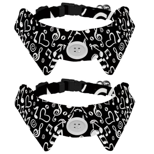 Hundehalsband mit Fliege, verstellbares formelles Smokinghalsband mit abnehmbarem Hemdkragen, Katzenhalsbänder für kleine Haustiere, Musiknoten Liebesherz, Schwarz Weiß Hundehalsband mit Fliege, verstellbares formelles Smokinghalsband mit abnehmbarem Hemdkragen, Katzenhalsbänder für kleine Haustiere, Musiknoten Liebesherz, Schwarz Weiß von lcndlsoe