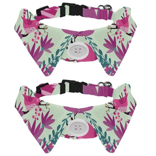 Hundehalsband mit Fliege, verstellbares formelles Smokinghalsband mit abnehmbarem Hemdkragen, Katzenhalsbänder für kleine Haustiere, Naturpflanzen, rosa Vogel Hundehalsband mit Fliege, verstellbares formelles Smokinghalsband mit abnehmbarem Hemdkragen, Katzenhalsbänder für kleine Haustiere, Naturpflanzen, rosa Vogel von lcndlsoe