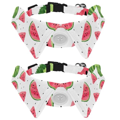 Hundehalsband mit Fliege, verstellbares formelles Smokinghalsband mit abnehmbarem Hemdkragen, Katzenhalsbänder für kleine Haustiere, Sommerfrucht Wassermelonen Hundehalsband mit Fliege, verstellbares formelles Smokinghalsband mit abnehmbarem Hemdkragen, Katzenhalsbänder für kleine Haustiere, Sommerfrucht Wassermelonen von lcndlsoe