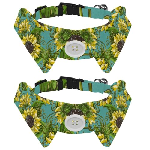Hundehalsband mit Fliege, verstellbares formelles Smokinghalsband mit abnehmbarem Hemdkragen, Katzenhalsbänder für kleine Haustiere, Sonnenblumenpflanzen, gelbe Blumen Hundehalsband mit Fliege, verstellbares formelles Smokinghalsband mit abnehmbarem Hemdkragen, Katzenhalsbänder für kleine Haustiere, Sonnenblumenpflanzen, gelbe Blumen von lcndlsoe