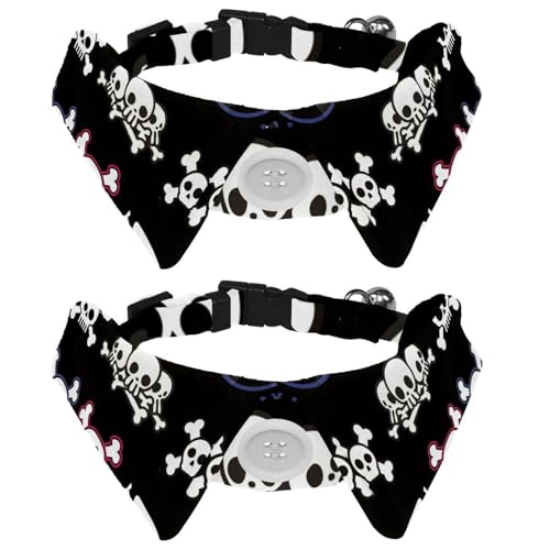 Hundehalsband mit Fliege, verstellbares formelles Smokinghalsband mit abnehmbarem Hemdkragen, Katzenhalsbänder für kleine Haustiere, Totenkopf, Kreuzknochen, Rosa / Blau Hundehalsband mit Fliege, verstellbares formelles Smokinghalsband mit abnehmbarem Hemdkragen, Katzenhalsbänder für kleine Haustiere, Totenkopf, Kreuzknochen, Rosa / Blau von lcndlsoe
