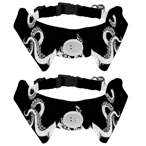 Hundehalsband mit Fliege, verstellbares formelles Smokinghalsband mit abnehmbarem Hemdkragen, Katzenhalsbänder für kleine Haustiere, Unterwasserleben, Oktopus-Muster Hundehalsband mit Fliege, verstellbares formelles Smokinghalsband mit abnehmbarem Hemdkragen, Katzenhalsbänder für kleine Haustiere, Unterwasserleben, Oktopus-Muster von lcndlsoe