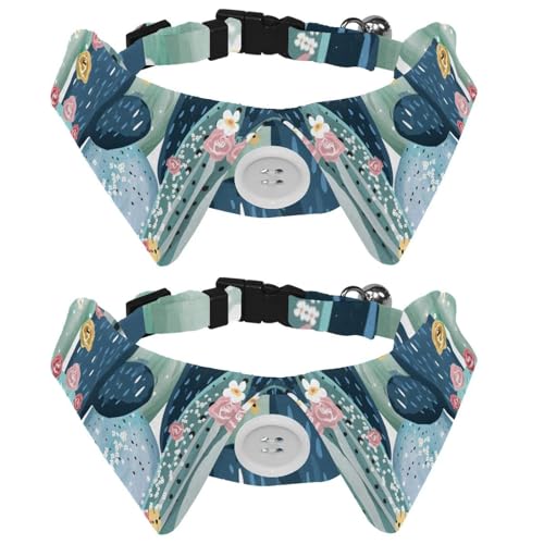 Hundehalsband mit Fliege, verstellbares formelles Smokinghalsband mit abnehmbarem Hemdkragen, Katzenhalsbänder für kleine Haustiere, Vintage-Kakteen, Sukkulenten, Kakteen, Blumen, Muster Hundehalsband mit Fliege, verstellbares formelles Smokinghalsband mit abnehmbarem Hemdkragen, Katzenhalsbänder für kleine Haustiere, Vintage-Kakteen, Sukkulenten, Kakteen, Blumen, Muster von lcndlsoe