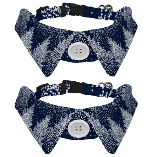 Hundehalsband mit Fliege, verstellbares formelles Smokinghalsband mit abnehmbarem Hemdkragen, Katzenhalsbänder für kleine Haustiere, Wintertannen und Kiefern im Schneewaldmuster Hundehalsband mit Fliege, verstellbares formelles Smokinghalsband mit abnehmbarem Hemdkragen, Katzenhalsbänder für kleine Haustiere, Wintertannen und Kiefern im Schneewaldmuster von lcndlsoe