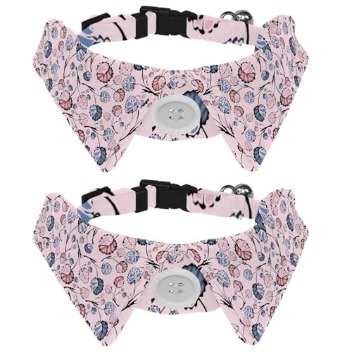Hundehalsband mit Fliege, verstellbares formelles Smokinghalsband mit abnehmbarem Hemdkragen, Katzenhalsbänder für kleine Haustiere, blau-rotes Blumenmuster Hundehalsband mit Fliege, verstellbares formelles Smokinghalsband mit abnehmbarem Hemdkragen, Katzenhalsbänder für kleine Haustiere, blau-rotes Blumenmuster von lcndlsoe