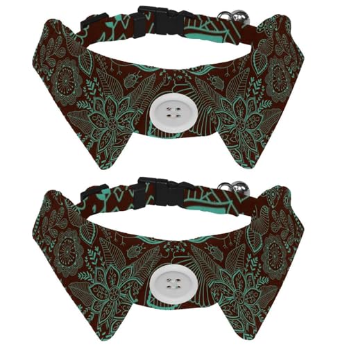 Hundehalsband mit Fliege, verstellbares formelles Smokinghalsband mit abnehmbarem Hemdkragen, Katzenhalsbänder für kleine Haustiere, grünes Blumenmuster, Katze, Vogelmuster Hundehalsband mit Fliege, verstellbares formelles Smokinghalsband mit abnehmbarem Hemdkragen, Katzenhalsbänder für kleine Haustiere, grünes Blumenmuster, Katze, Vogelmuster von lcndlsoe