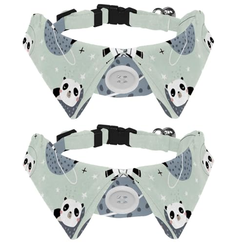 Hundehalsband mit Fliege, verstellbares formelles Smokinghalsband mit abnehmbarem Hemdkragen, Katzenhalsbänder für kleine Haustiere, schlafende Pandas auf Monden und Sternenhimmel-Muster Hundehalsband mit Fliege, verstellbares formelles Smokinghalsband mit abnehmbarem Hemdkragen, Katzenhalsbänder für kleine Haustiere, schlafende Pandas auf Monden und Sternenhimmel-Muster von lcndlsoe