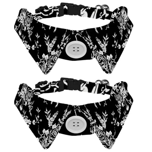 Hundehalsband mit Fliege, verstellbares formelles Smokinghalsband mit abnehmbarem Hemdkragen, Katzenhalsbänder für kleine Haustiere, tolle Blume, Schwarz / Weiß Hundehalsband mit Fliege, verstellbares formelles Smokinghalsband mit abnehmbarem Hemdkragen, Katzenhalsbänder für kleine Haustiere, tolle Blume, Schwarz / Weiß von lcndlsoe