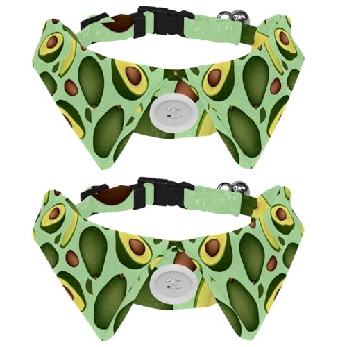 Hundehalsband mit Fliege und Glöckchen, Avocado mit Samen, verstellbares Revers-Design, Katzenfliege, Halsband für kleine Haustiere, 2 Stück Hundehalsband mit Fliege und Glöckchen, Avocado mit Samen, verstellbares Revers-Design, Katzenfliege, Halsband für kleine Haustiere, 2 Stück von lcndlsoe