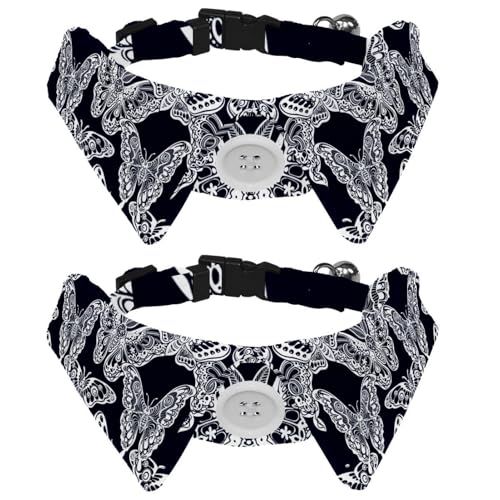 Hundehalsband mit Fliege und Glöckchen, Fantasy-Natur, Schmetterlinge oder Motten, Kunst und Spiritualität, verstellbares Revers-Design, Katzenfliege, Halsband für kleine Haustiere, 2 Stück Hundehalsband mit Fliege und Glöckchen, Fantasy-Natur, Schmetterlinge oder Motten, Kunst und Spiritualität, verstellbares Revers-Design, Katzenfliege, Halsband für kleine Haustiere, 2 Stück von lcndlsoe