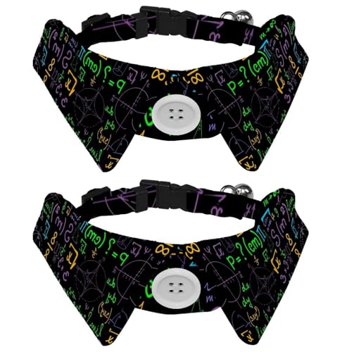 Hundehalsband mit Fliege und Glöckchen, Mathematik, geometrische Darstellungen, Gleichungsberechnungen, verstellbares Revers-Design, Katzenfliege, Halsband für kleine Haustiere, 2 Stück Hundehalsband mit Fliege und Glöckchen, Mathematik, geometrische Darstellungen, Gleichungsberechnungen, verstellbares Revers-Design, Katzenfliege, Halsband für kleine Haustiere, 2 Stück von lcndlsoe