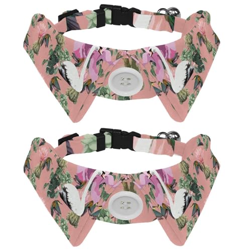 Hundehalsband mit Fliege und Glöckchen, Schwan, Kolibri, Blume, verstellbares Revers-Design, Katzenfliege, Halsband für kleine Haustiere, 2 Stück Hundehalsband mit Fliege und Glöckchen, Schwan, Kolibri, Blume, verstellbares Revers-Design, Katzenfliege, Halsband für kleine Haustiere, 2 Stück von lcndlsoe