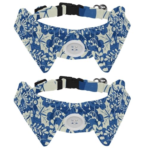 Hundehalsband mit Fliege und Glöckchen, Stechpalmenblätter und Beeren, schönes Blumenmuster, verstellbares Revers-Design, Katzenfliege, Halsband für kleine Haustiere, 2 Stück Hundehalsband mit Fliege und Glöckchen, Stechpalmenblätter und Beeren, schönes Blumenmuster, verstellbares Revers-Design, Katzenfliege, Halsband für kleine Haustiere, 2 Stück von lcndlsoe