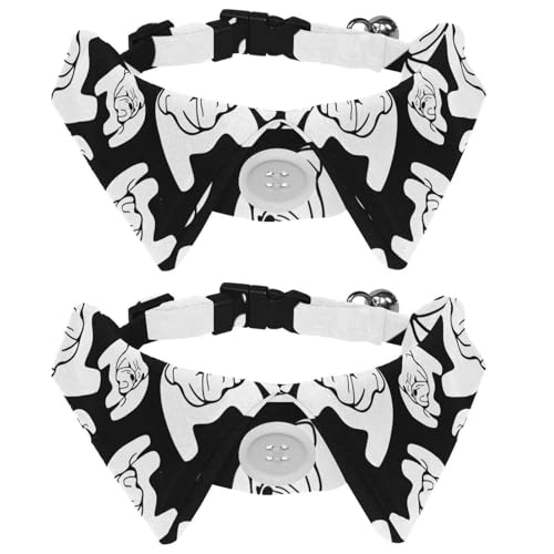 Hundehalsband mit Fliege und Glöckchen, Tier-Bulldogge, einfarbiges Muster, verstellbares Revers-Design, Katzen-Fliege, Halsband für kleine Haustiere, 2 Stück Hundehalsband mit Fliege und Glöckchen, Tier-Bulldogge, einfarbiges Muster, verstellbares Revers-Design, Katzen-Fliege, Halsband für kleine Haustiere, 2 Stück von lcndlsoe
