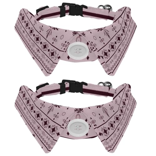 Hundehalsband mit Fliege und Glöckchen, Tribal-Vogel-Muster, verstellbares Revers-Design, Katzenfliege, Halsband für kleine Haustiere, 2 Stück Hundehalsband mit Fliege und Glöckchen, Tribal-Vogel-Muster, verstellbares Revers-Design, Katzenfliege, Halsband für kleine Haustiere, 2 Stück von lcndlsoe