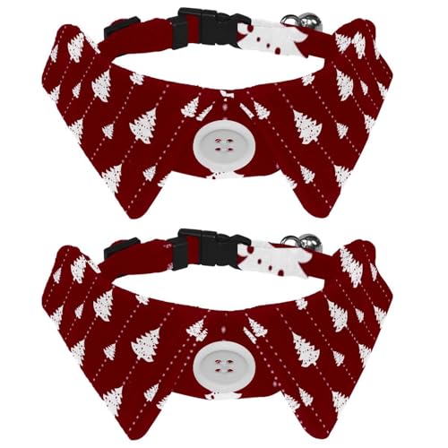 Hundehalsband mit Fliege und Glöckchen, Weihnachten für den Winter, Schneeflockenmuster, verstellbares Revers-Design, Katzen-Fliege, Halsband für kleine Haustiere, 2 Stück Hundehalsband mit Fliege und Glöckchen, Weihnachten für den Winter, Schneeflockenmuster, verstellbares Revers-Design, Katzen-Fliege, Halsband für kleine Haustiere, 2 Stück von lcndlsoe