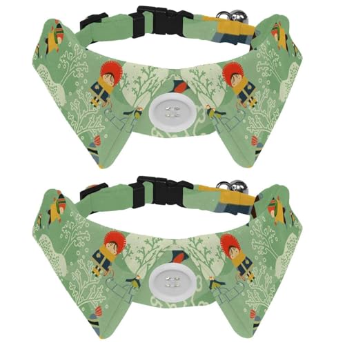 Hundehalsband mit Fliege und Glöckchen, für den Winter, Jungen, Mädchen, Vogel, Schnee, verstellbares Revers-Design, Katzen-Fliege, Halsband für kleine Haustiere, 2 Stück Hundehalsband mit Fliege und Glöckchen, für den Winter, Jungen, Mädchen, Vogel, Schnee, verstellbares Revers-Design, Katzen-Fliege, Halsband für kleine Haustiere, 2 Stück von lcndlsoe