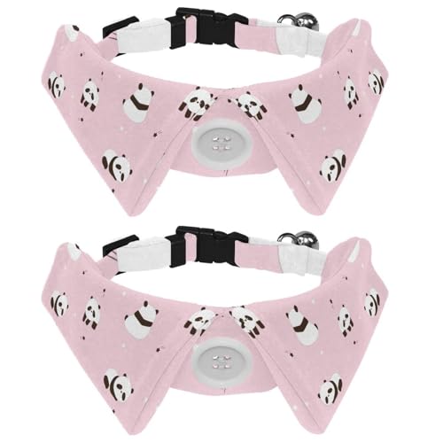 Hundehalsband mit Fliege und Glöckchen, niedliches Cartoon-Panda- und Sternschnuppenmuster, verstellbares Revers-Design, Katzen-Fliege, Halsband für kleine Haustiere, 2 Stück Hundehalsband mit Fliege und Glöckchen, niedliches Cartoon-Panda- und Sternschnuppenmuster, verstellbares Revers-Design, Katzen-Fliege, Halsband für kleine Haustiere, 2 Stück von lcndlsoe