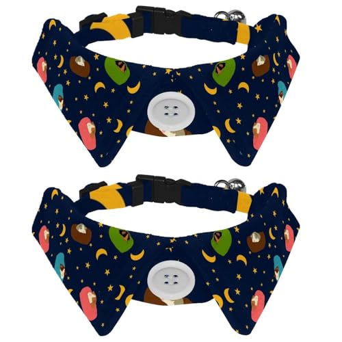Hundehalsband mit Fliege und Glöckchen, niedliches Meerschweinchen-Design, verstellbares Revers-Design, Katzenfliege, Halsband für kleine Haustiere, 2 Stück von lcndlsoe