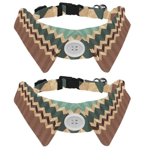 Hundehalsband mit Fliege und Glöckchen, tolles Wellenstreifen, verstellbares Revers-Design, Katzenfliege, Halsband für kleine Haustiere, 2 Stück Hundehalsband mit Fliege und Glöckchen, tolles Wellenstreifen, verstellbares Revers-Design, Katzenfliege, Halsband für kleine Haustiere, 2 Stück von lcndlsoe