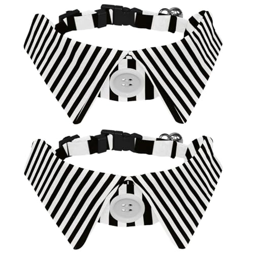 Hundehalsband mit Fliege und Glöckchen, vertikale Streifen, verstellbares Revers-Design, Katzenfliege, Halsband für kleine Haustiere, 2 Stück Hundehalsband mit Fliege und Glöckchen, vertikale Streifen, verstellbares Revers-Design, Katzenfliege, Halsband für kleine Haustiere, 2 Stück von lcndlsoe