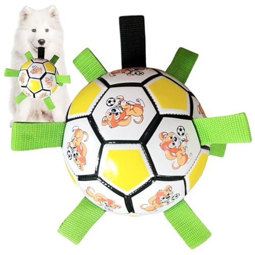 lcvtos Hundefußball mit Haltegriffen, PU-Leder Ist Robust und Langlebig, Leuchten in Der Nacht, langlebige Hundebälle für Mittlere Große Hunde Indoor & Outdoor Unterhaltung lcvtos Hundefußball mit Haltegriffen, PU-Leder Ist Robust und Langlebig, Leuchten in Der Nacht, langlebige Hundebälle für Mittlere Große Hunde Indoor & Outdoor Unterhaltung von lcvtos