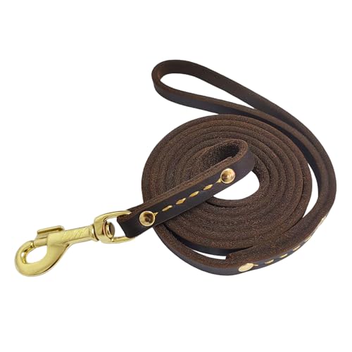 Leder-Hundeleine, 1,8 m x 1,27 cm, strapazierfähiges Echtleder, Trainingsleine, weich und stark, für kleine und mittelgroße Hunde, Braun Leder-Hundeleine, 1,8 m x 1,27 cm, strapazierfähiges Echtleder, Trainingsleine, weich und stark, für kleine und mittelgroße Hunde, Braun von leadfar