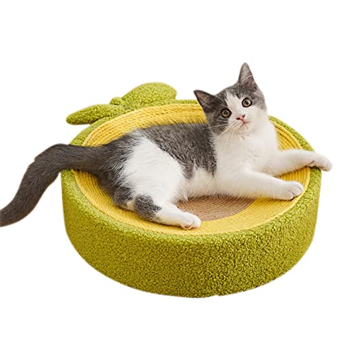 3-in-1-Kratzpads für Katzen, passt sich den Körperkurven der Katze an, langlebiges Katzenkratzbett in niedlicher Avocado-Form zum Schärfen von Katzenkrallen, zum Spielen von Katzen, Möbelschutz von lear-au