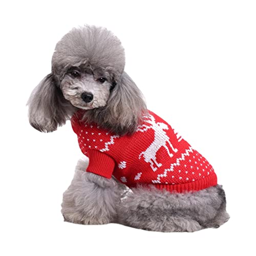 Hunde-Weihnachtspullover | Weihnachtskostüme für Hunde | Weicher Strick, um im Winter warm zu halten, Pullover, Jumpsuits für kleine, mittelgroße und große Hunde und Katzen Lear-au von lear-au