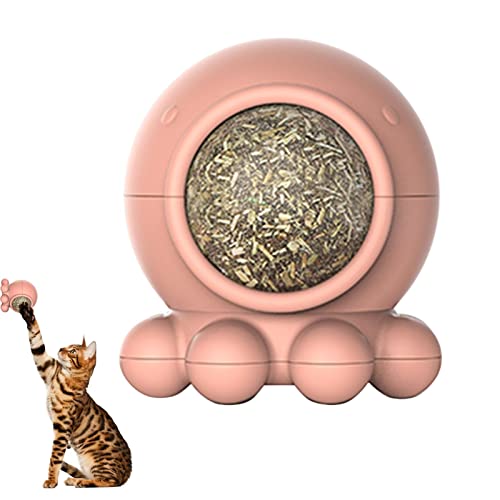 Katzenminze-Wandball – Katzenminze-Ball-Spielzeug, niedliche Oktopus-Form, essbares Katzenspielzeug zum Lecken, sicheres gesundes Katzenkauspielzeug, Zahnreinigung, zahnmedizinisches von lear-au